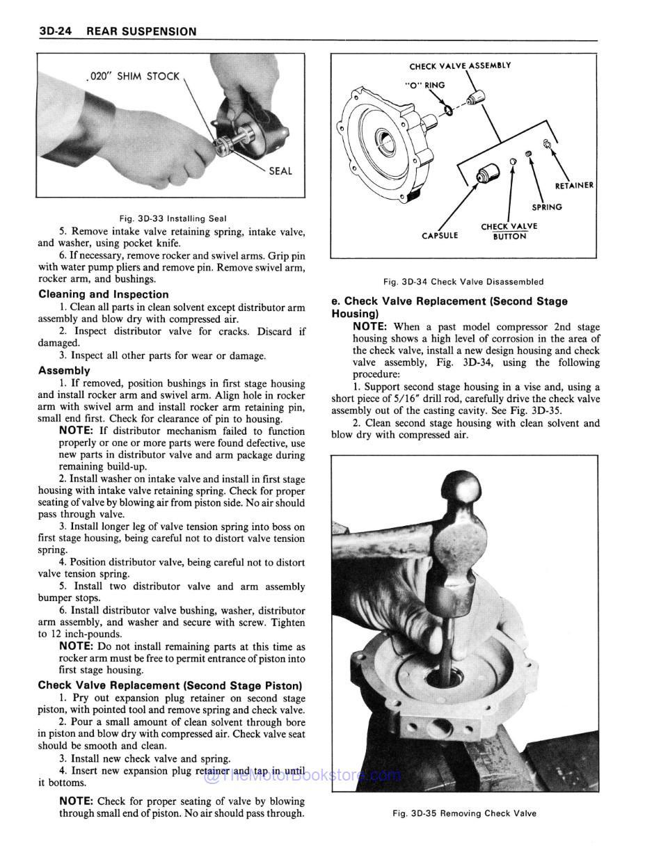 1977 Cadillac Shop Manual Sample Page - Check Valve Replacement