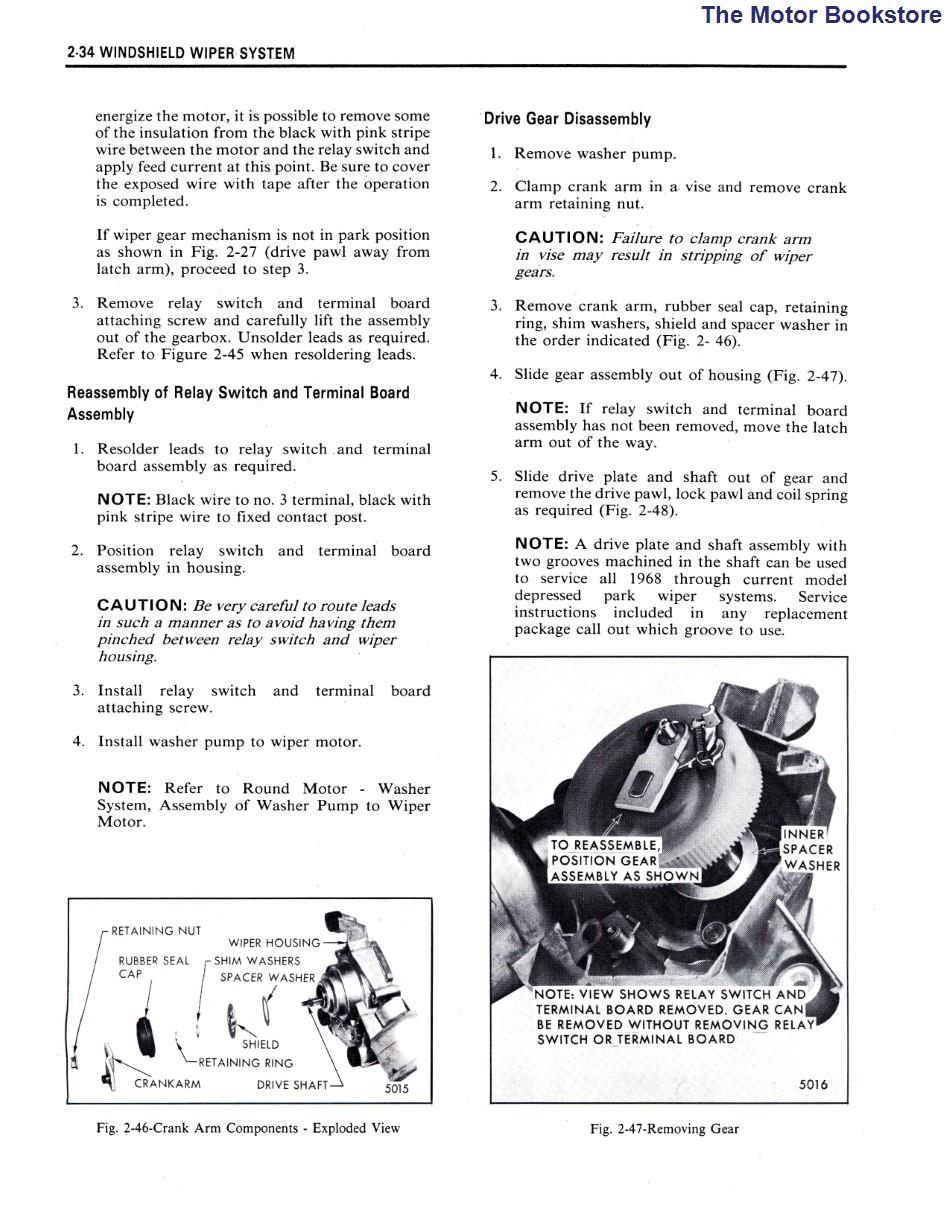 1977 Fisher Body Shop Manual Sample Page - Windshield Wiper System