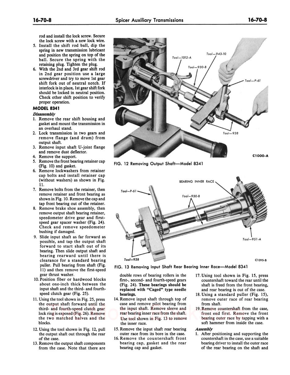 1977 Ford Truck Factory Shop Manual Sample Page - Spicer Auxiliary Transmissions