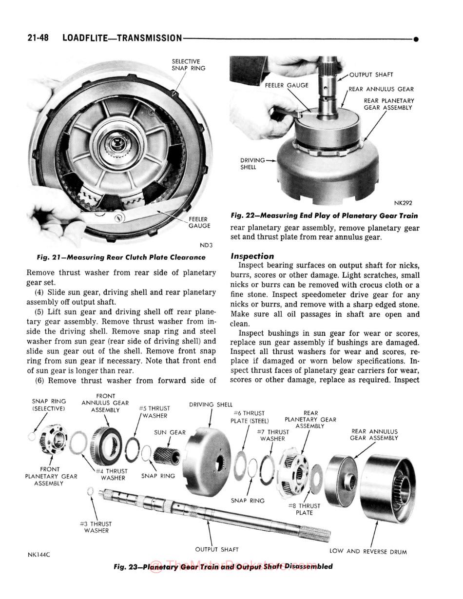 1978 - 1979 Dodge Motor Home Service Manual - Sample Page - Loadflite Transmission