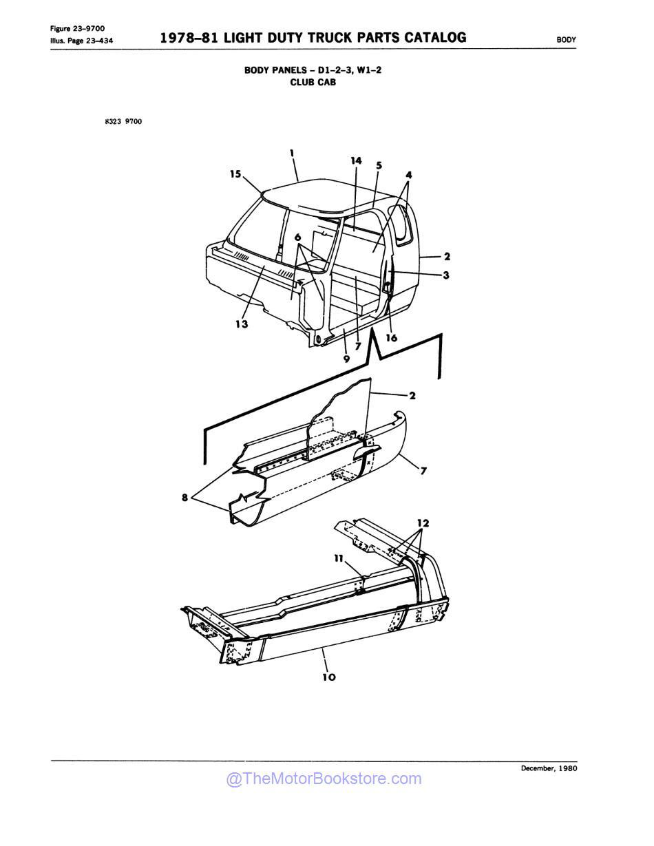 1978 - 1981 Dodge / Plymouth Truck & Van Parts Catalog - Sample Page 4 - Illustration - Club Cab