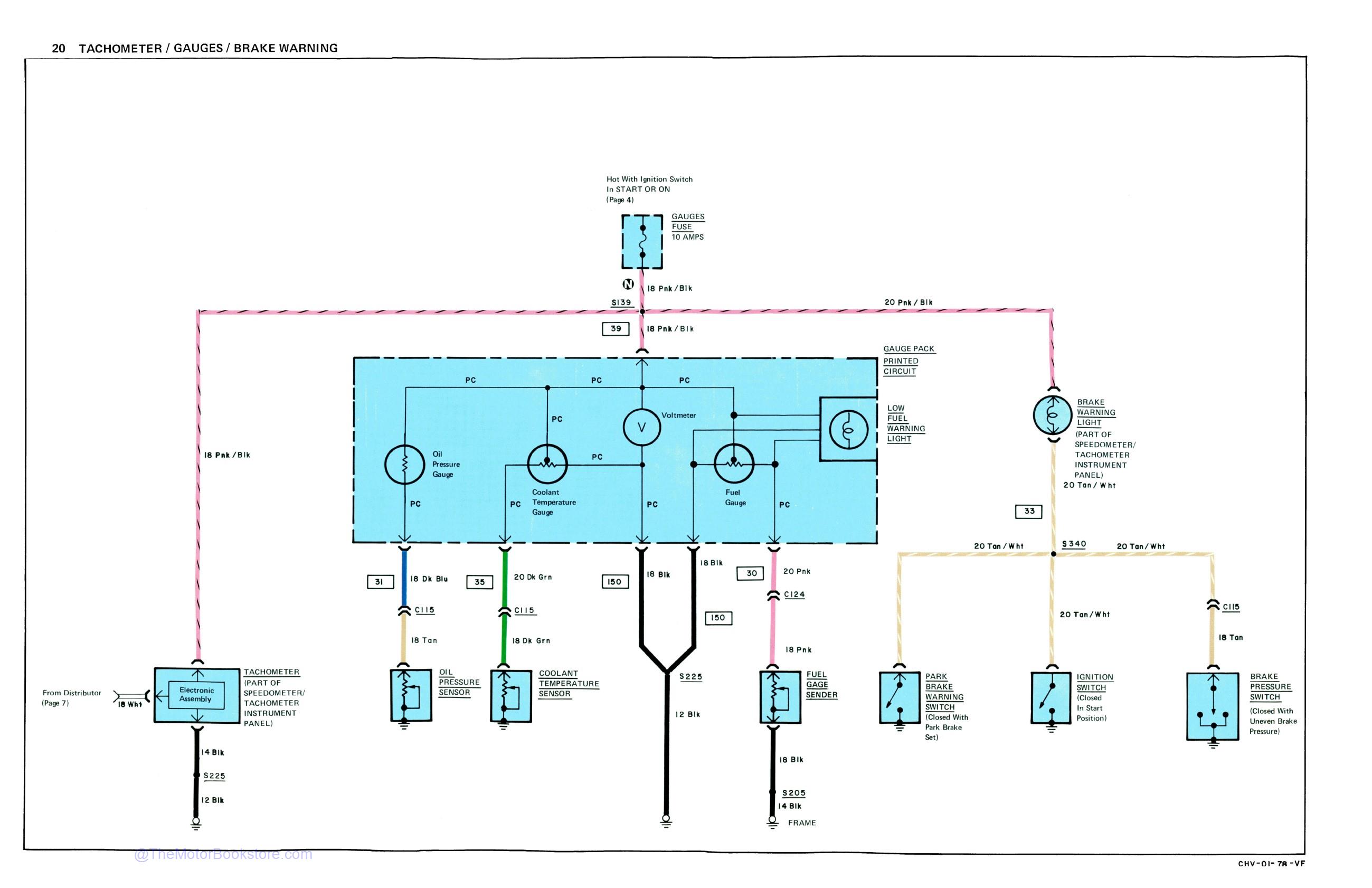 1978 Corvette Electrical Troubleshooting Manual - 11x17 inch COLOR - Sample Page