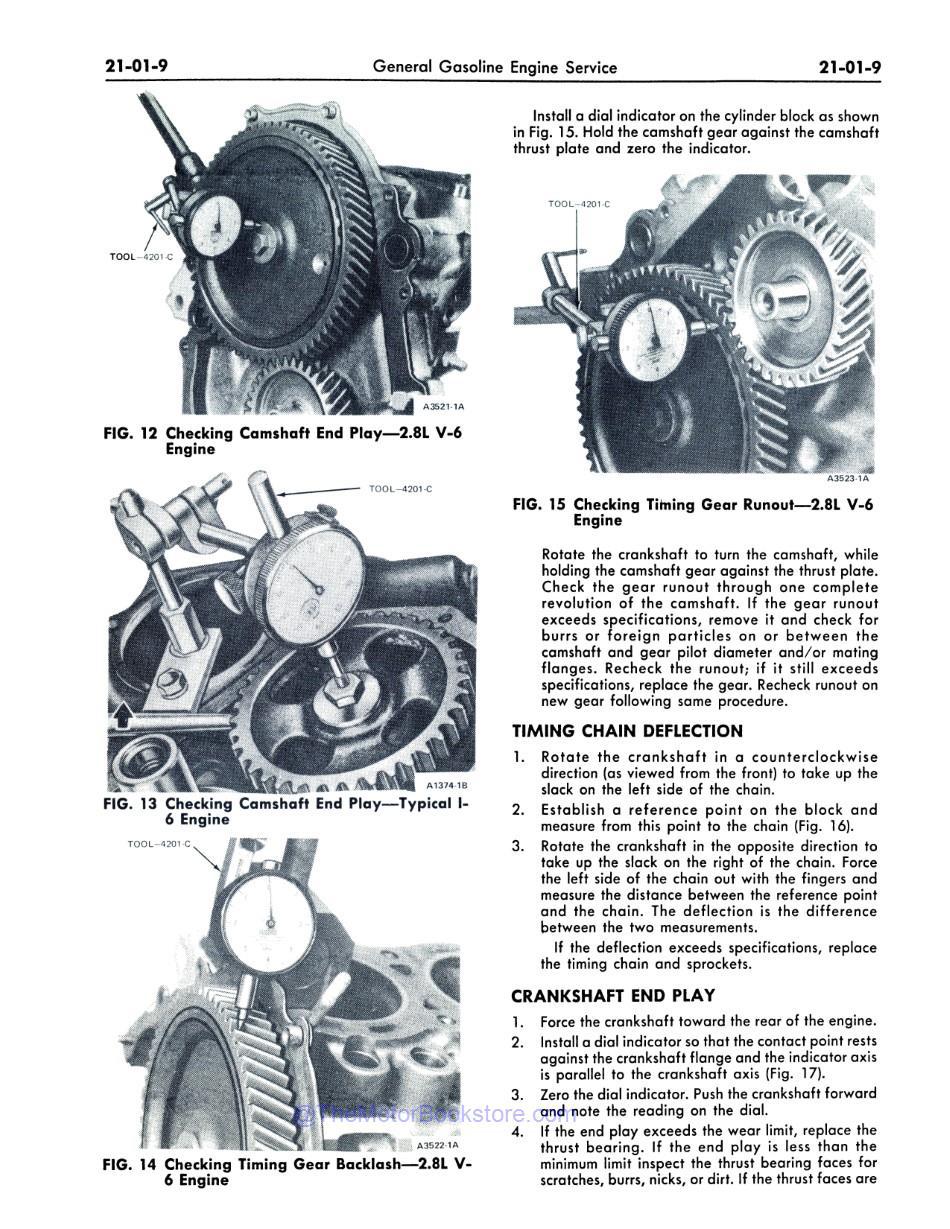 1978 Ford / Lincoln / Mercury Shop Manual Sample Page - Timing Chain