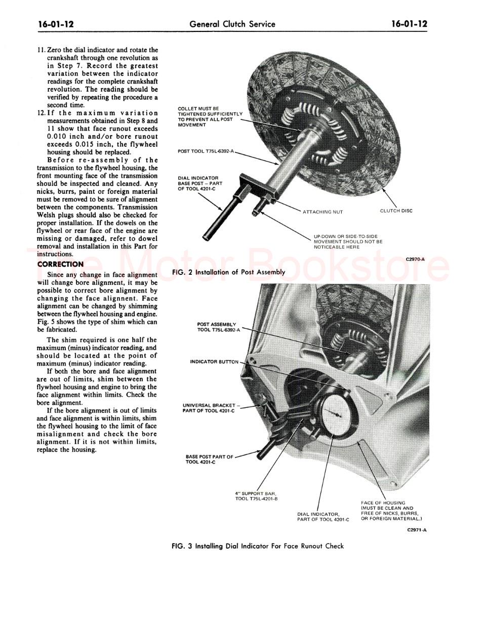 1978 Ford Truck Shop Manual Sample Page - General Clutch Service