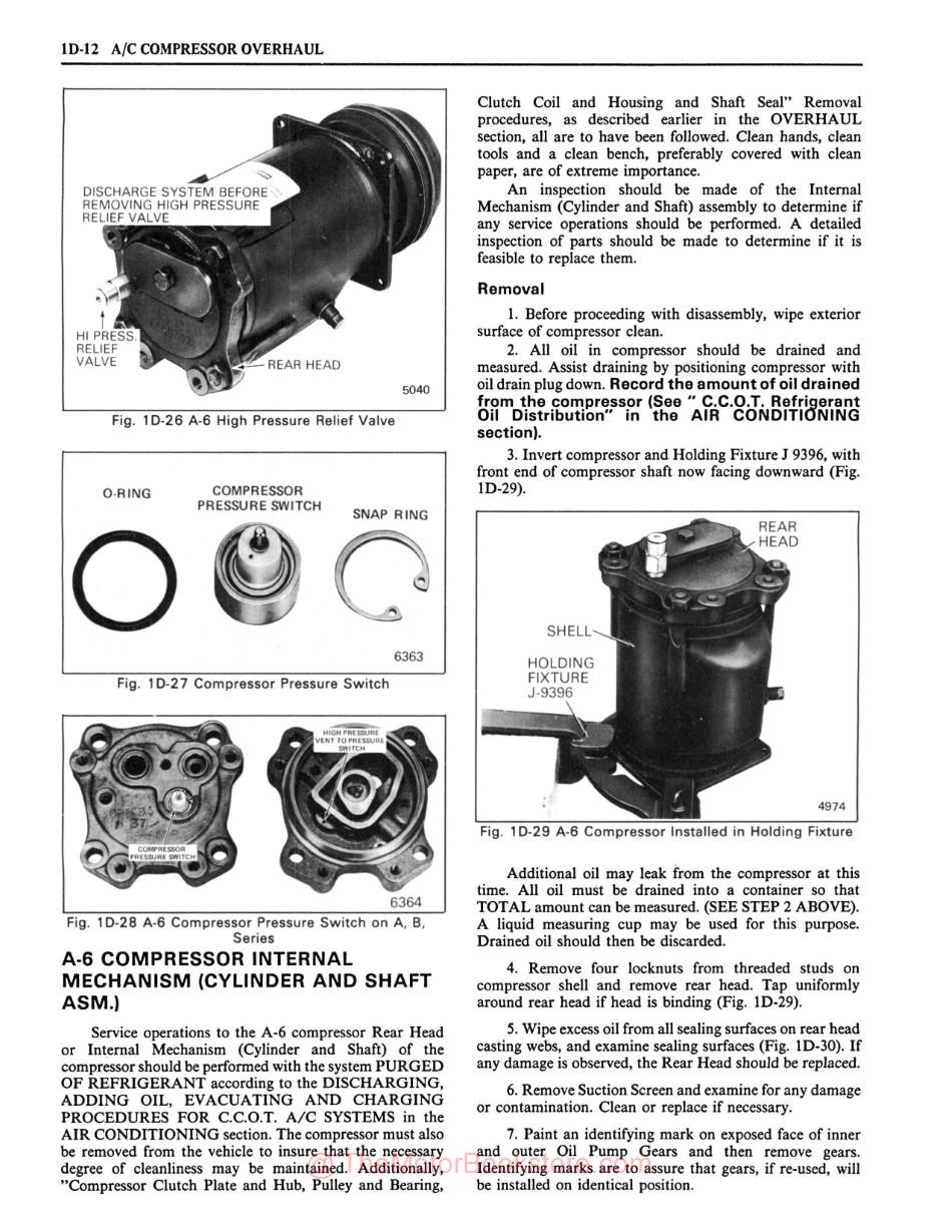 1978 GMC Truck Unit Repair Manual - Sample Page - Air Conditioning Compressor Overhaul