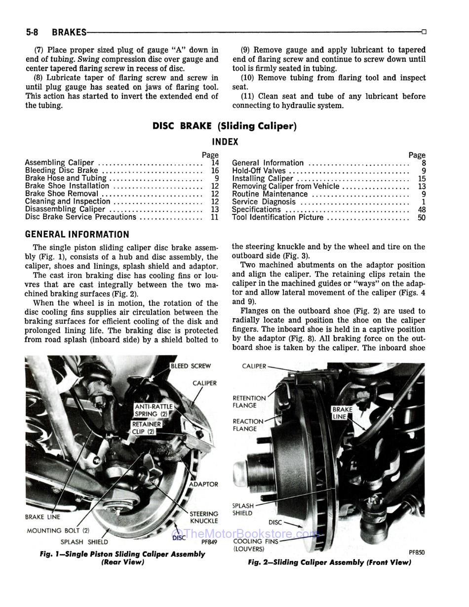 1978 Plymouth & Dodge Van Shop Manual - Sample Page 1 - Disc Brakes