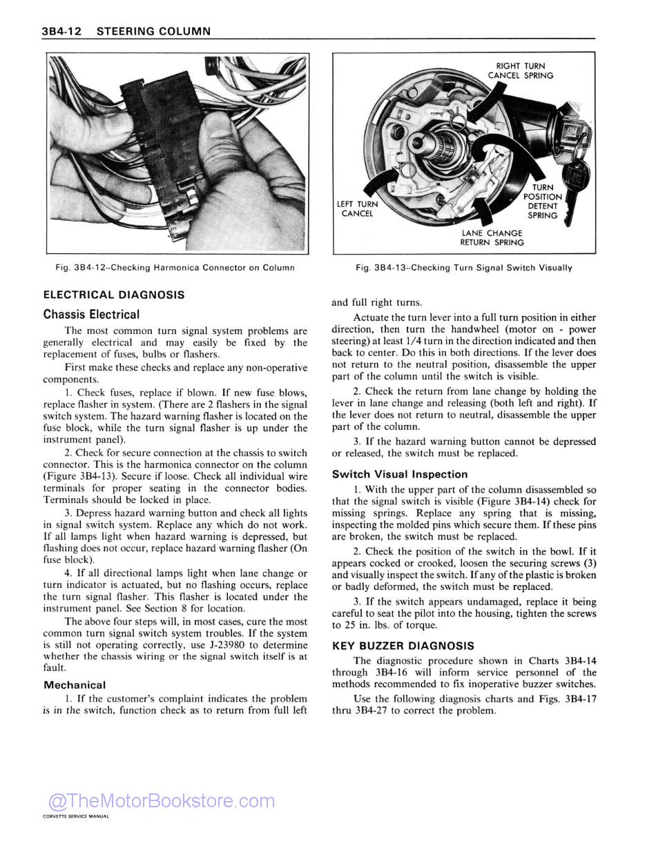 1979 Corvette Shop Manual Sample Page  - Steering