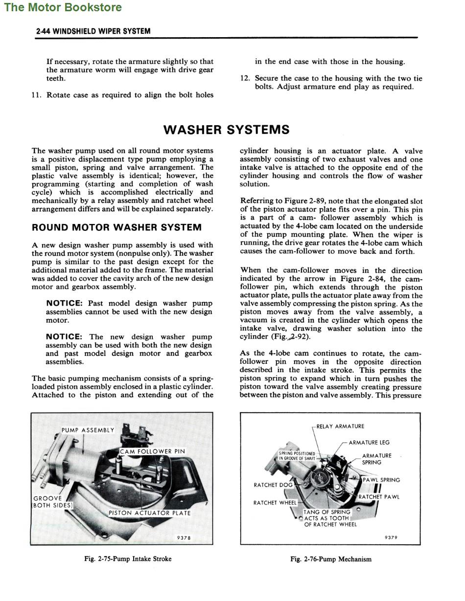 1979 Fisher Body E Service Manual Sample Page - Washer