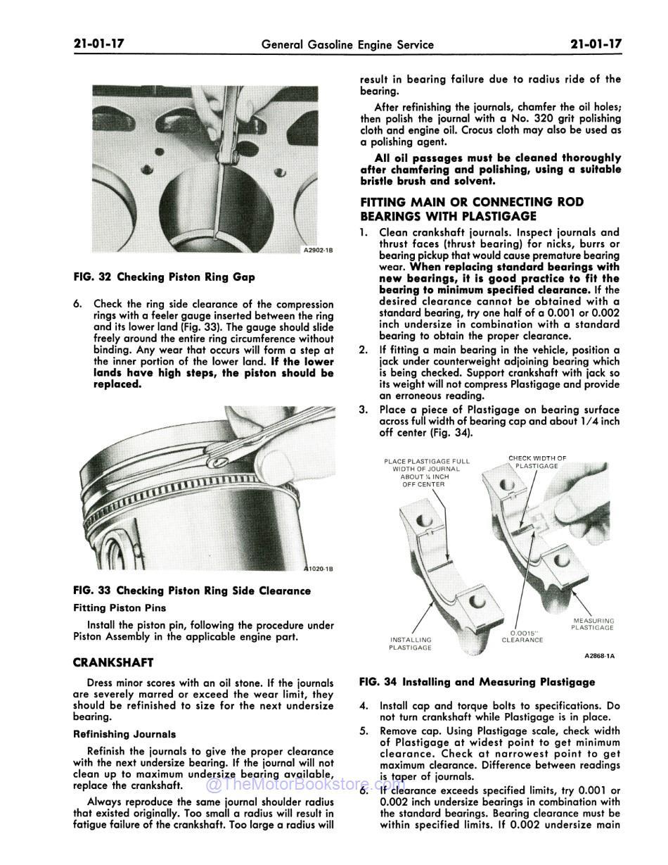 1979 Ford / Lincoln / Mercury Shop Manual Sample Page - Piston Ring Gap Check