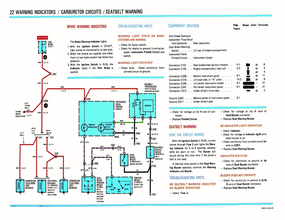 1979 Ford Mustang Capri Electrical Vacuum Troubleshooting Manual - Sample Page 1