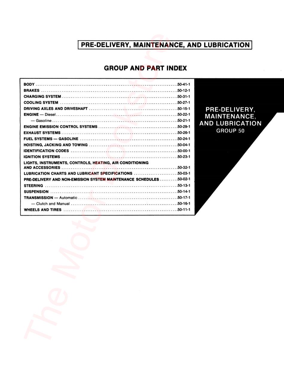 1979 Ford Truck Shop Manuals - Table of Contents Page 7