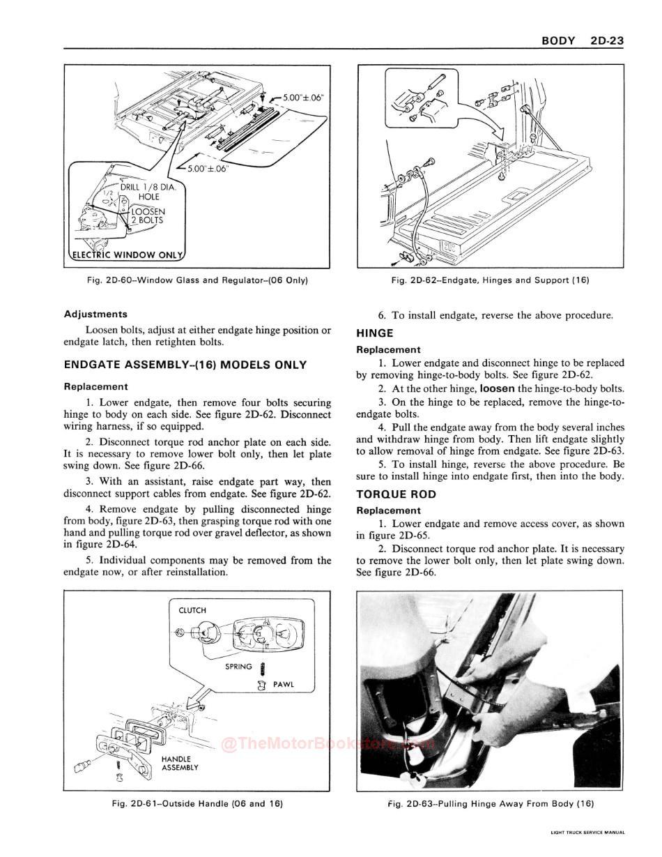 1980 Chevrolet Light Duty Truck Service ManualSample Page - Body