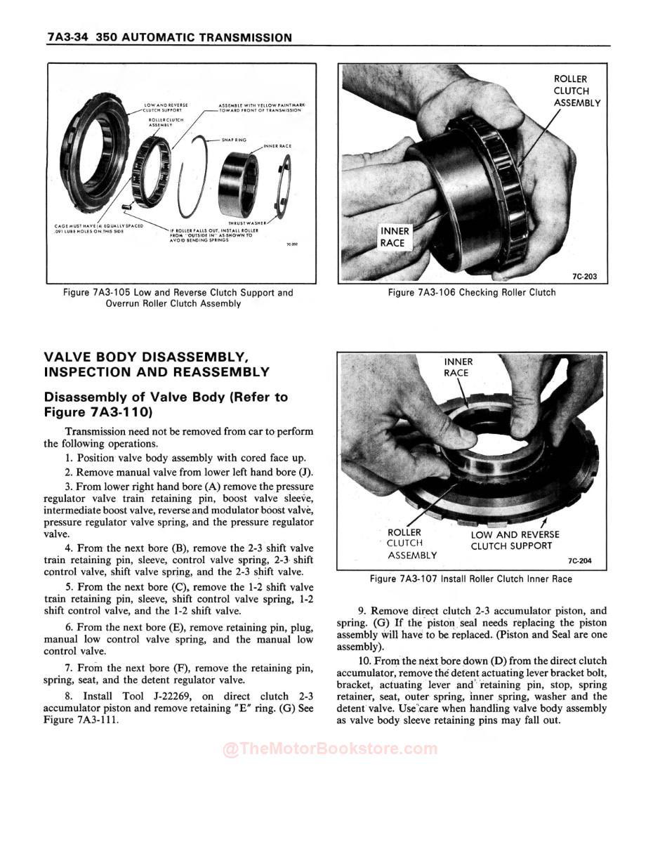 1981 Chevrolet Car / Truck Unit Repair ManualSample Page - Valve Body Disassembly