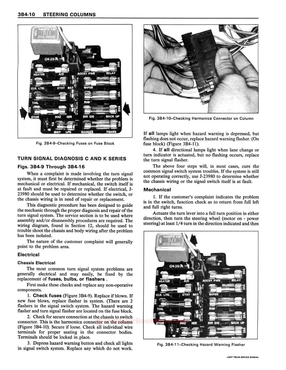 1981 Chevrolet Light Duty Truck Service ManualSample Page - Steering Columns