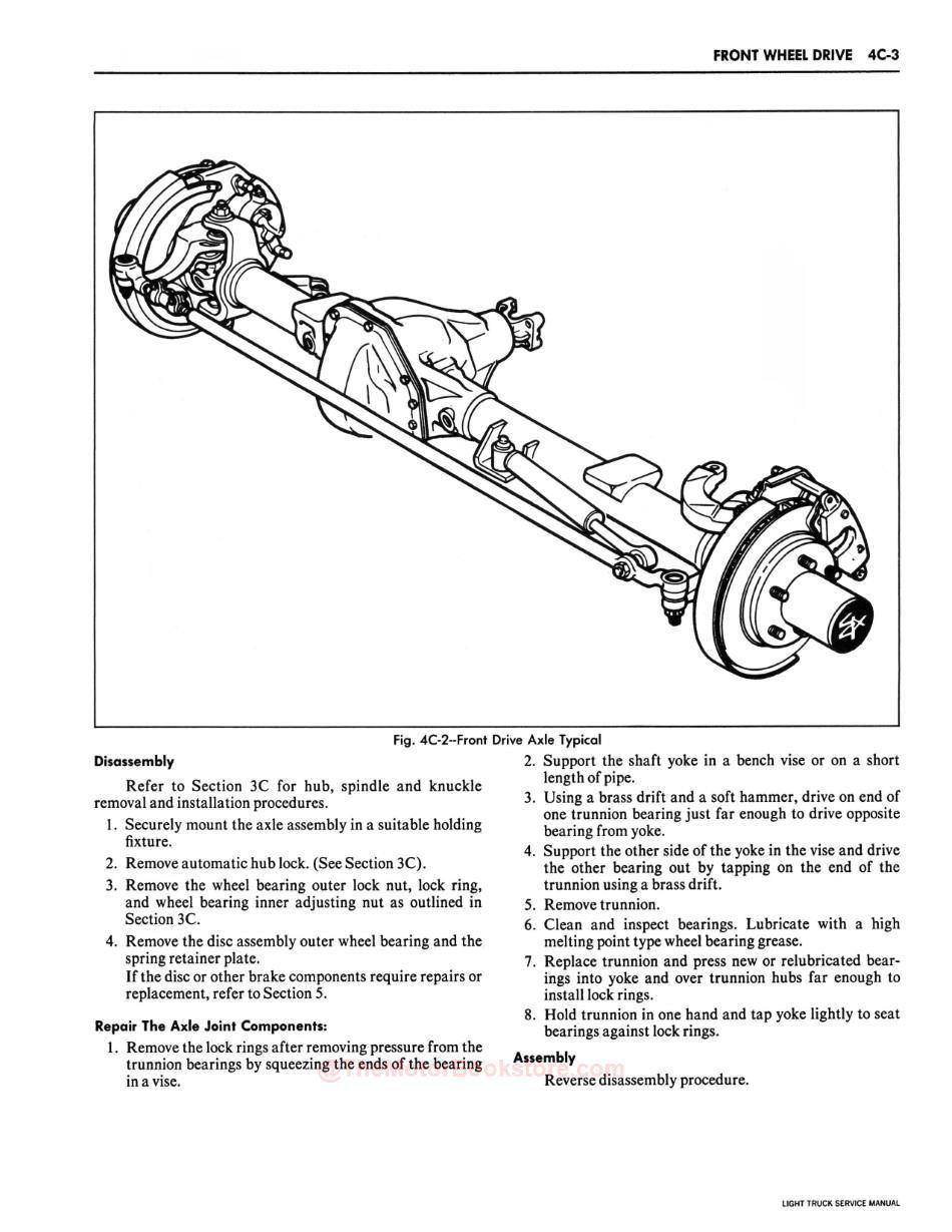 1981 Chevrolet Light Duty Truck Service ManualSample Page - Front Drive Axle