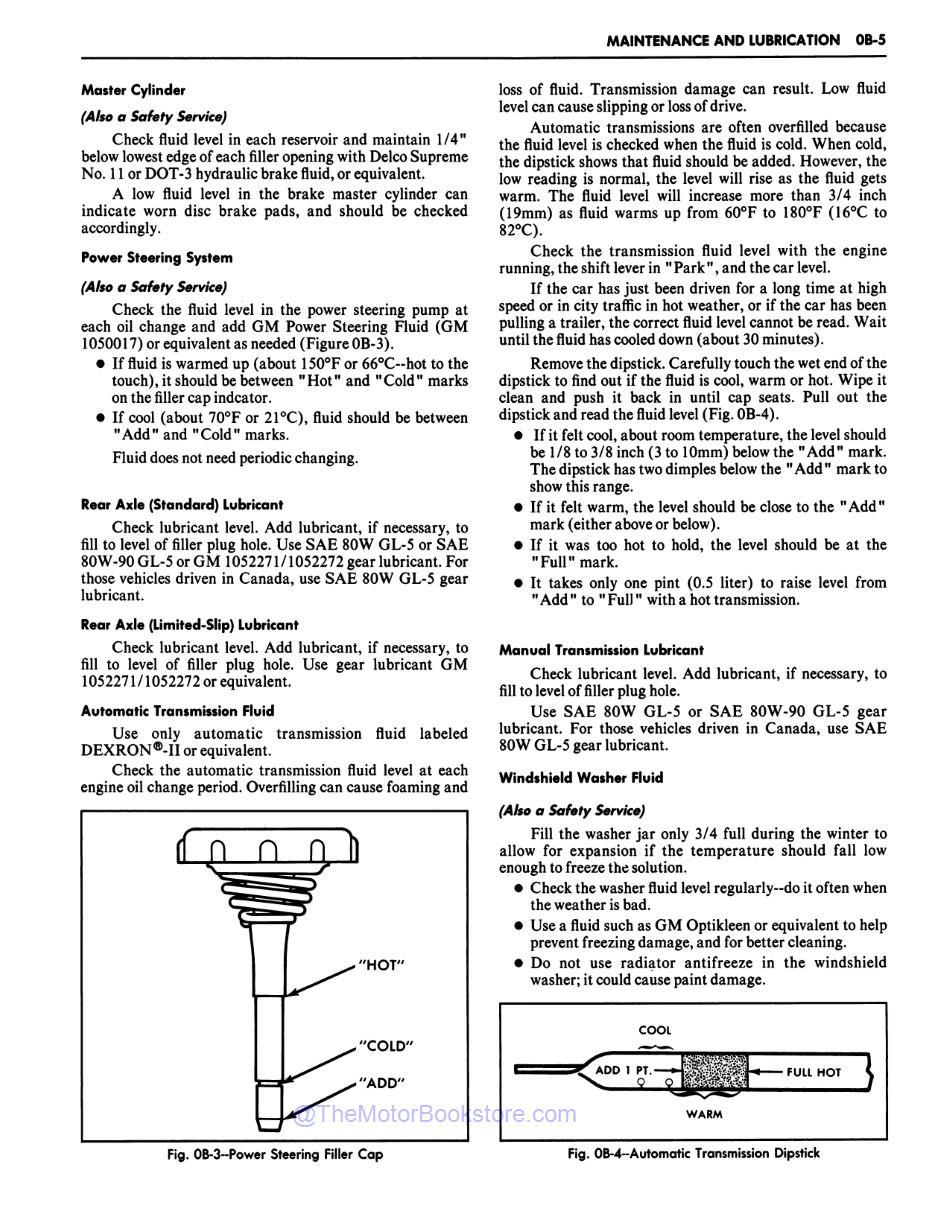 1981 Chevrolet Car Shop Manual Sample Page - Maintenance and Lubrication