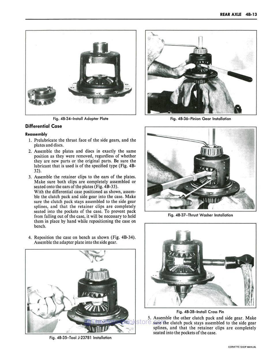 1981 Chevrolet Corvette Shop Manual Sample Page - Differential Case Reassembly