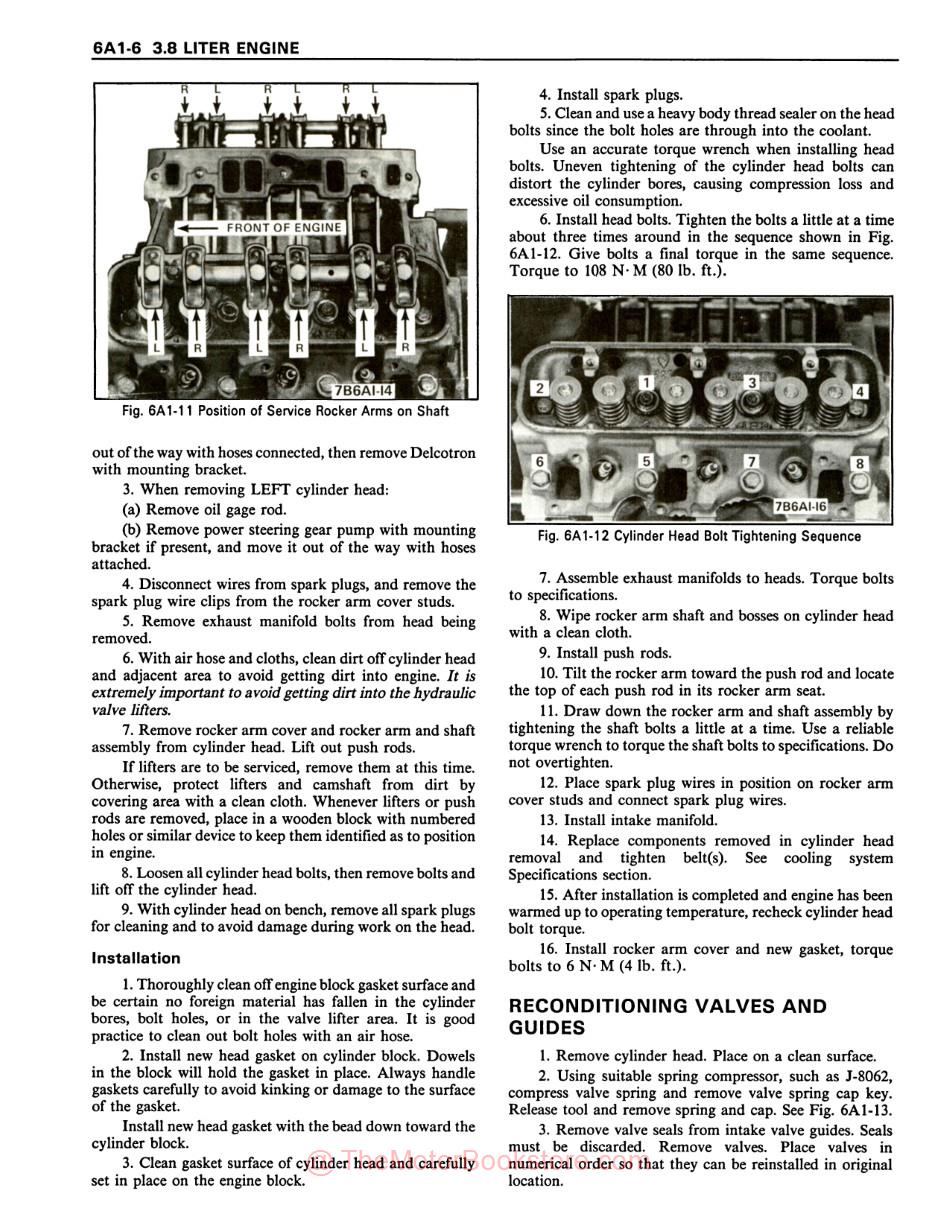 1981 Pontiac Service Manual (Grand Prix, LeMans and Firebird) - Sample Page - 3.8 Liter Engine