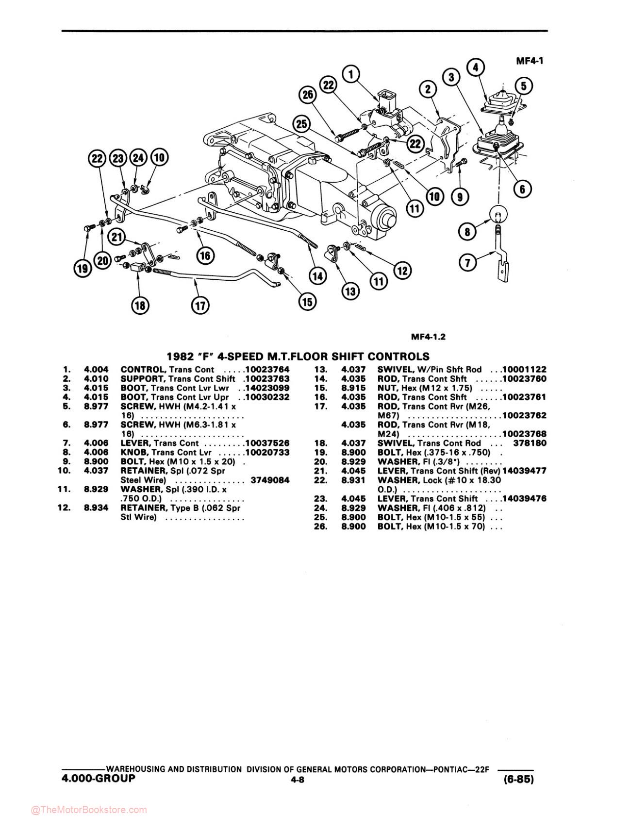 1982 - 1985 Pontiac Firebird Parts & Illustrations Catalog - Sample Page 2