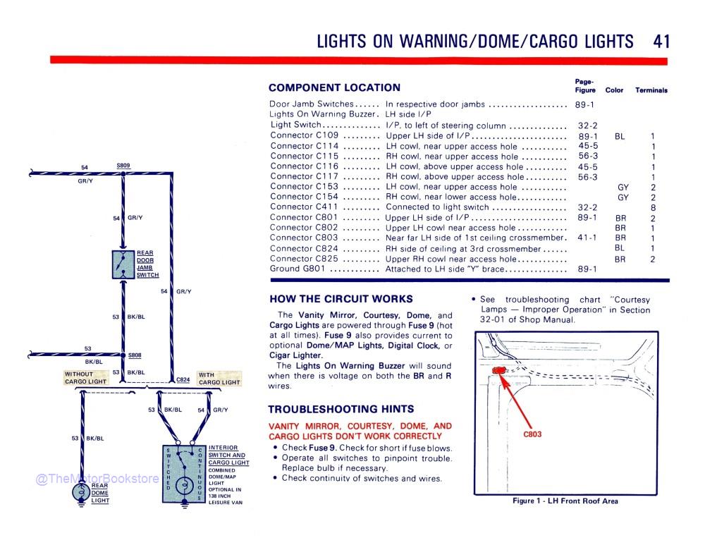 1982 Ford Econoline Van Electrical Vacuum Troubleshooting Manual - Sample Page 1