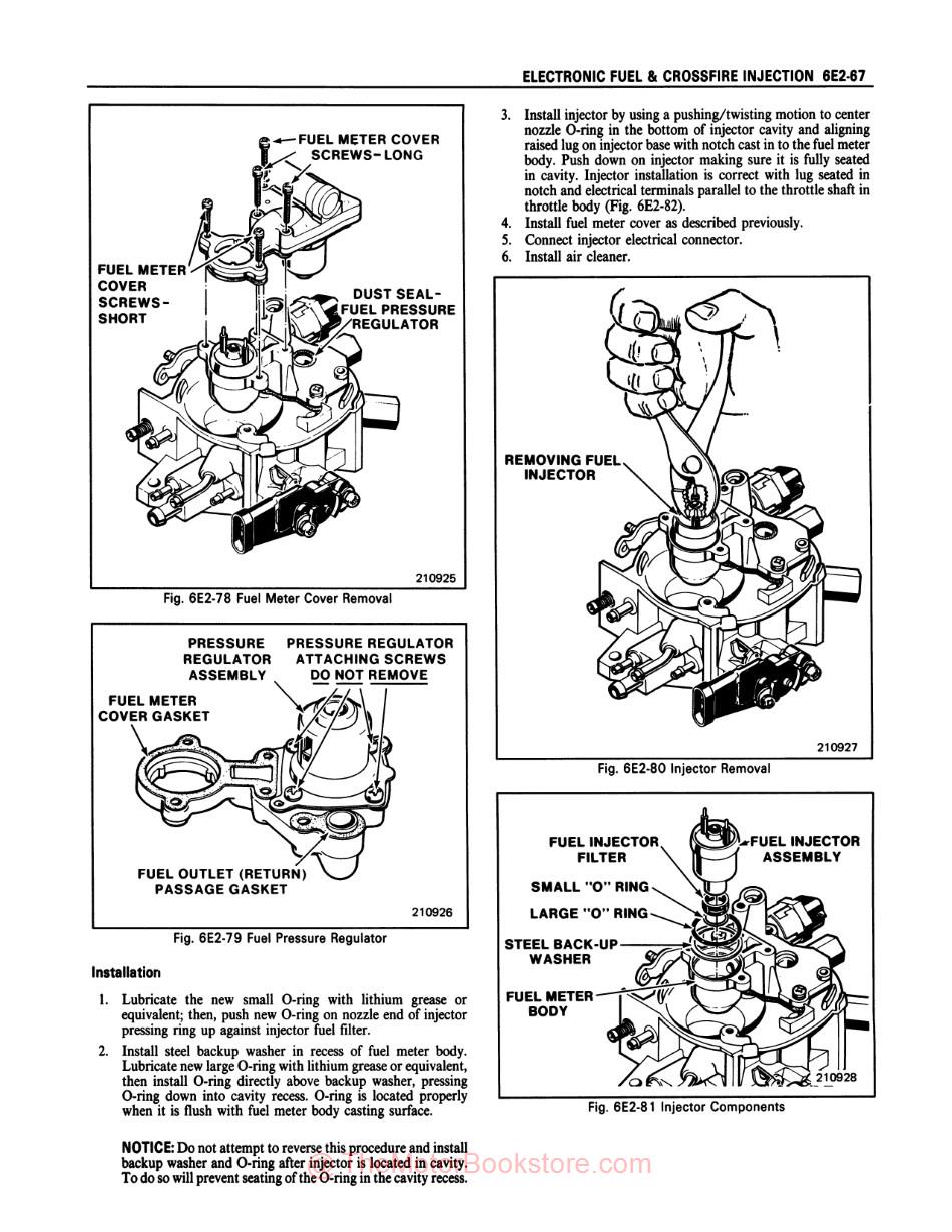 1982 Pontiac Firebird Chassis & Body Service Manual - Sample Page - Electronic Fuel & Crossfire Injection