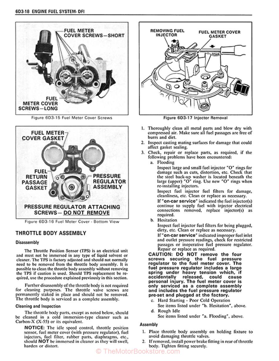 1983 Cadillac Shop Manual - OEM - Engine Fuel System