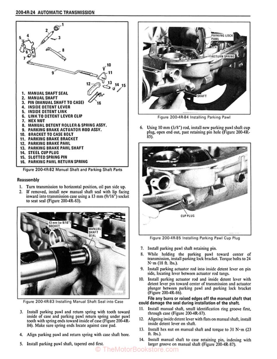 1983 Cadillac Shop Manual - OEM - 200-4R Automatic Transmission