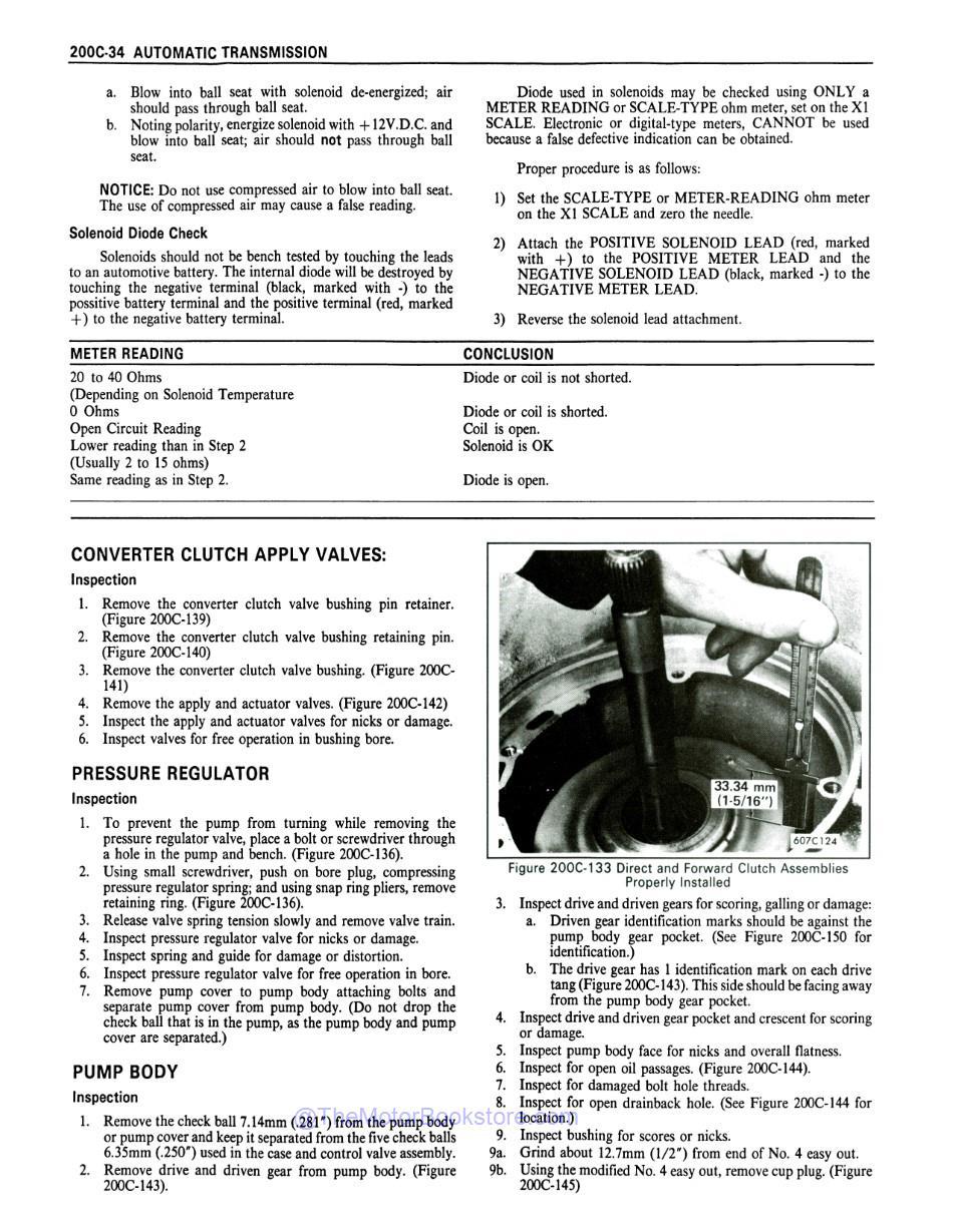 1983 Chevrolet Camaro Shop Manual Sample Page - Transmission Pressure Regulator