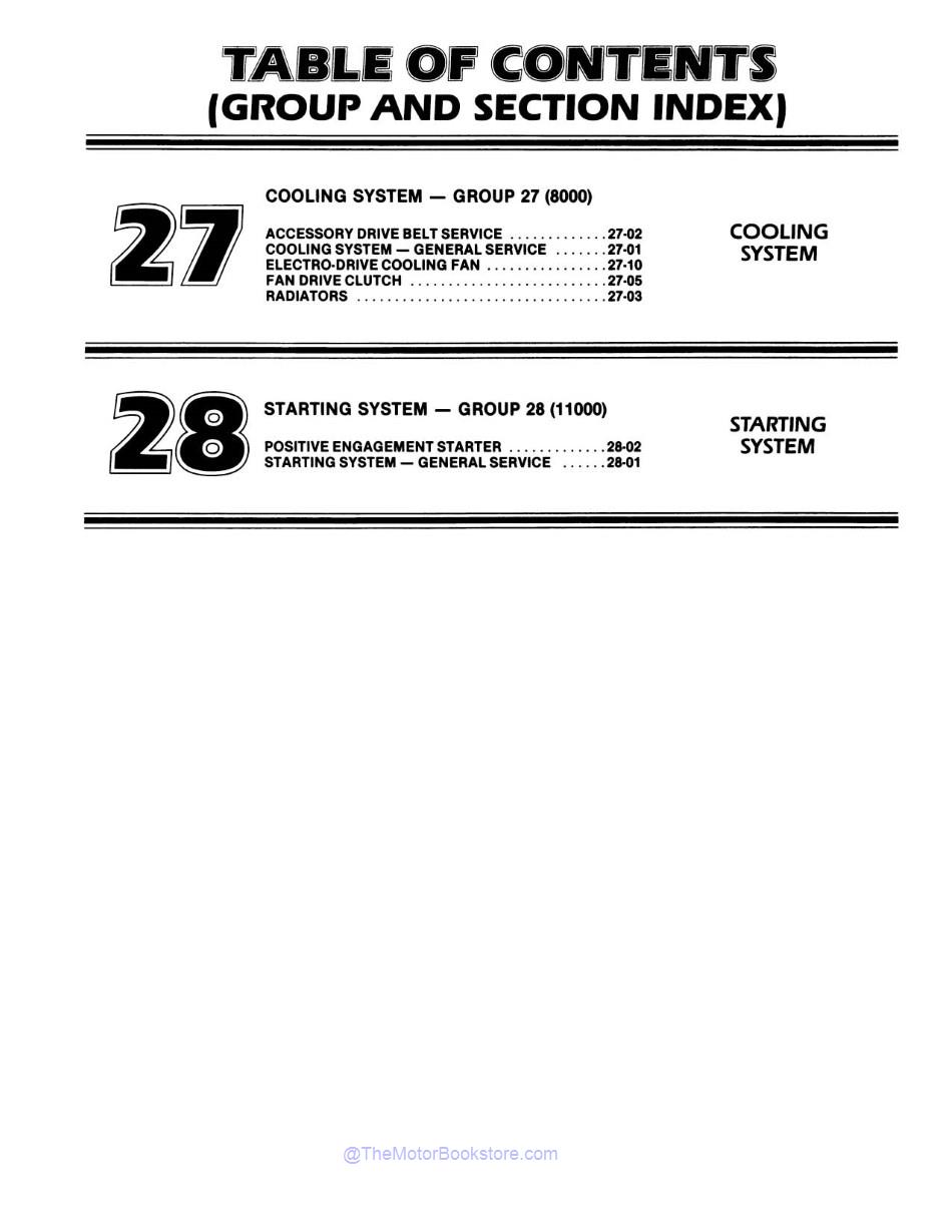 1983 Ford Mustang, Lincoln, Mercury Shop Manual - 3 Volumes  - Table of Contents 8