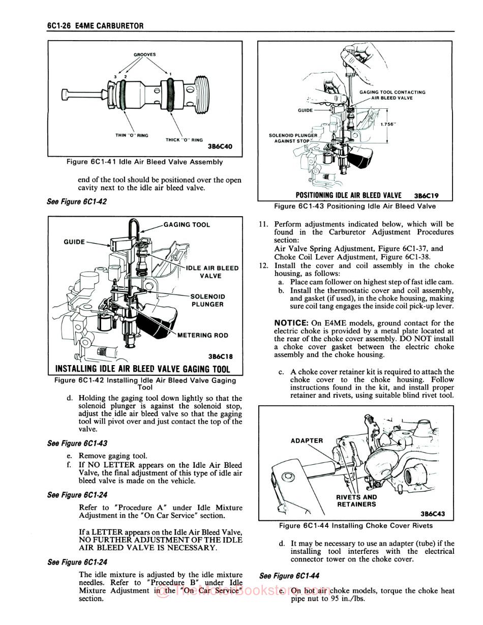 1983 Pontiac Firebird Chassis & Body Service Manual - Sample Page - E4ME Carburetor