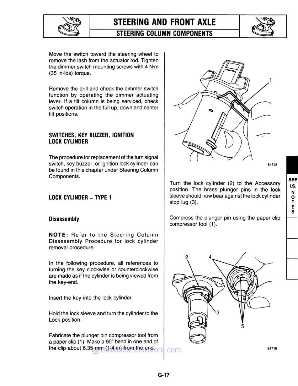 1984 - 1988 Jeep Cherokee / Wagoneer Shop Manual Sample Page - Steering