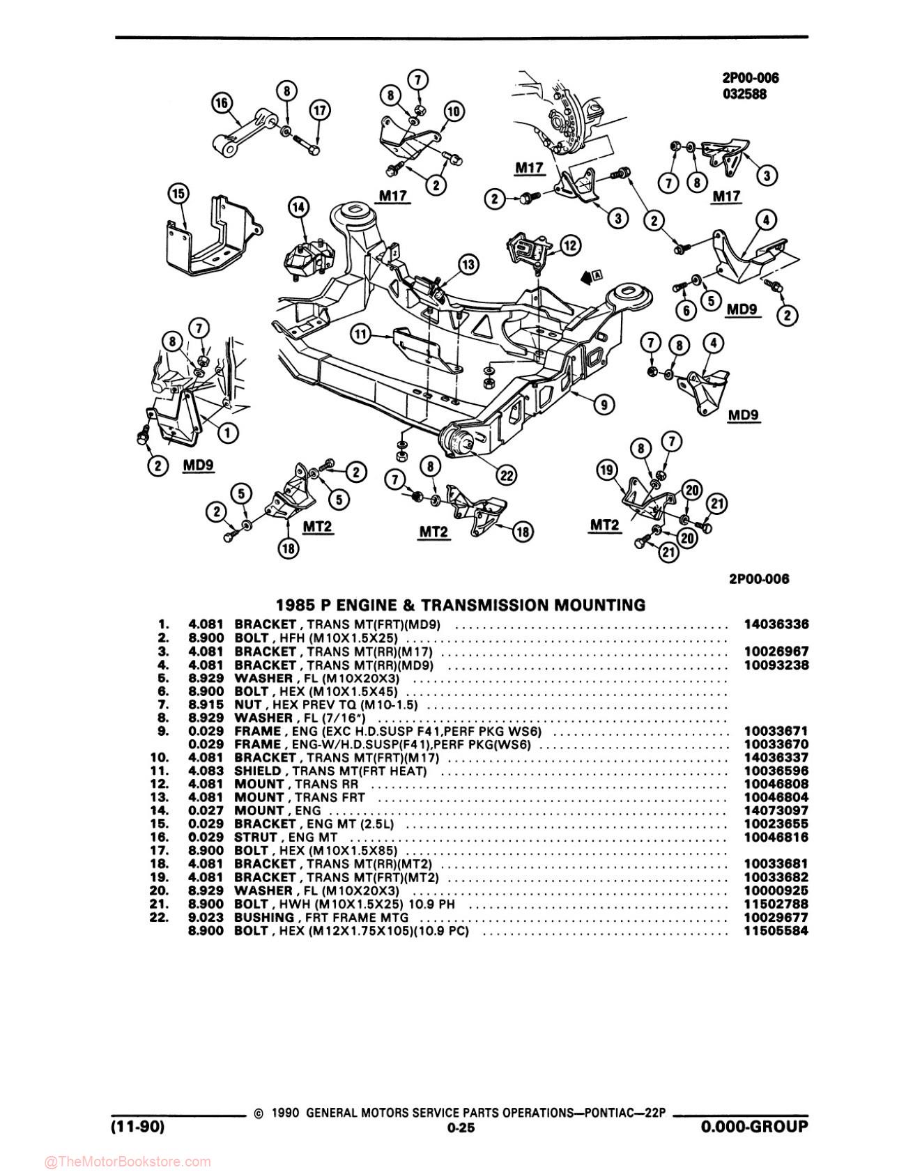 1984 - 1988 Pontiac Fiero Parts & Illustrations Catalog - Sample Page 1