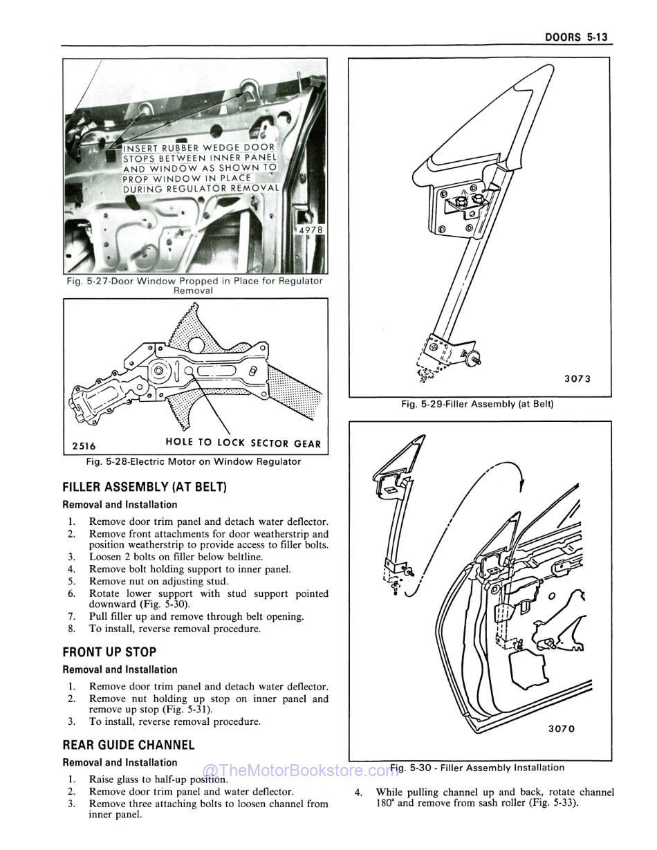 1984 Chevrolet Camaro Shop Manual Sample Page - Door Front Up Stop