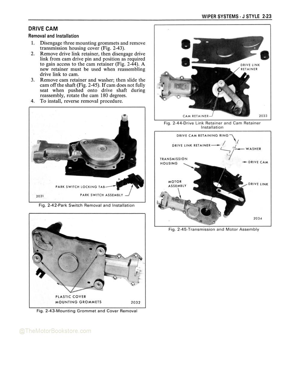 1984 Fisher Body A-X-J Service Manual - Wiper Systems - J-Style
