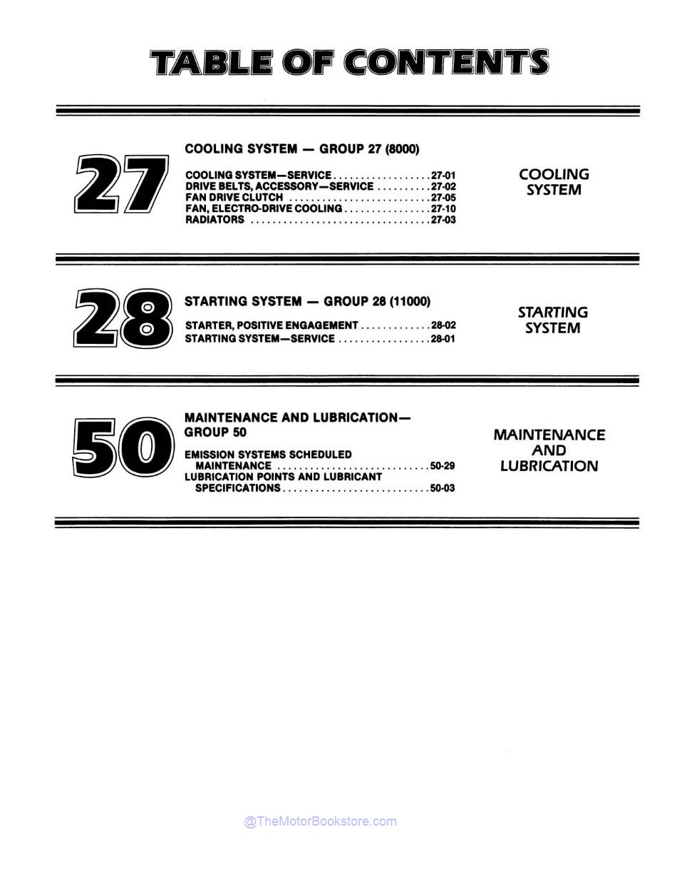 1984 Ford Mustang, Lincoln Mercury Shop Manual - 2 Volumes  - Table of Contents 8