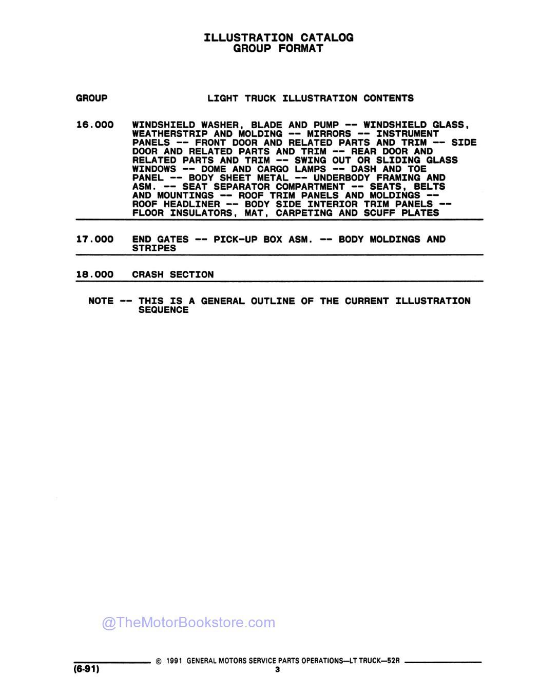 1985 - 1986 Chevrolet & GMC C/K, 1987 - 1991 R/V Truck Parts Catalog - Table of Contents 3 1985 - 1986 Chevrolet & GMC C/K, 1987 - 1991 R/V Truck Parts Catalog - Table of Contents 3