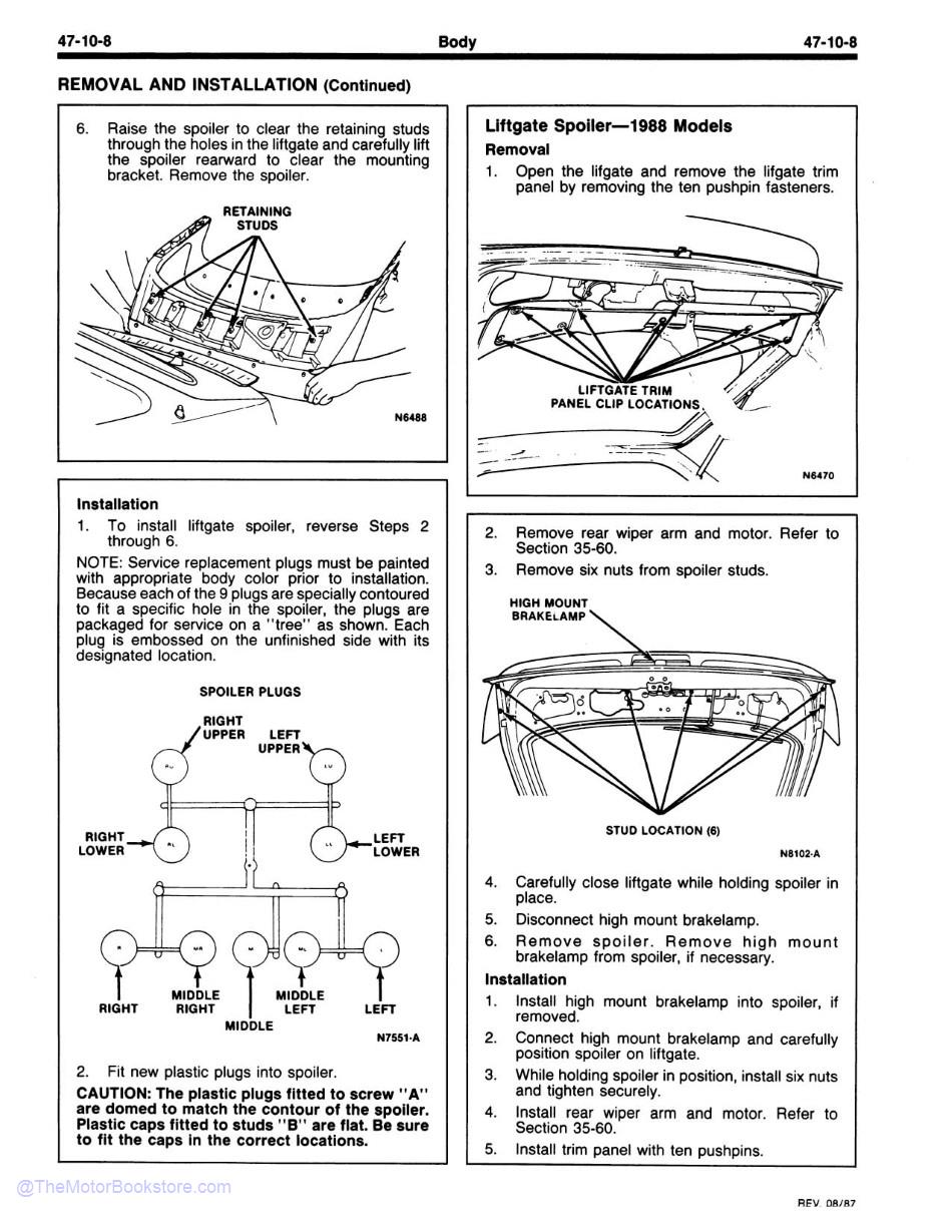 1985 - 1989 Merkur XR4Ti Shop Manual - OEM - Sample Page 2