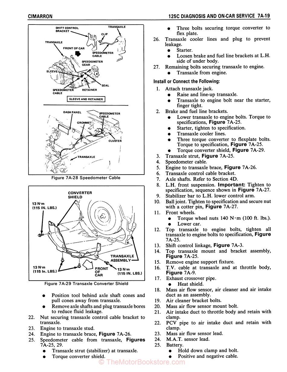 1985 Cadillac Cimarron Shop Manual - OEM - Diagnosis and On-Car Service