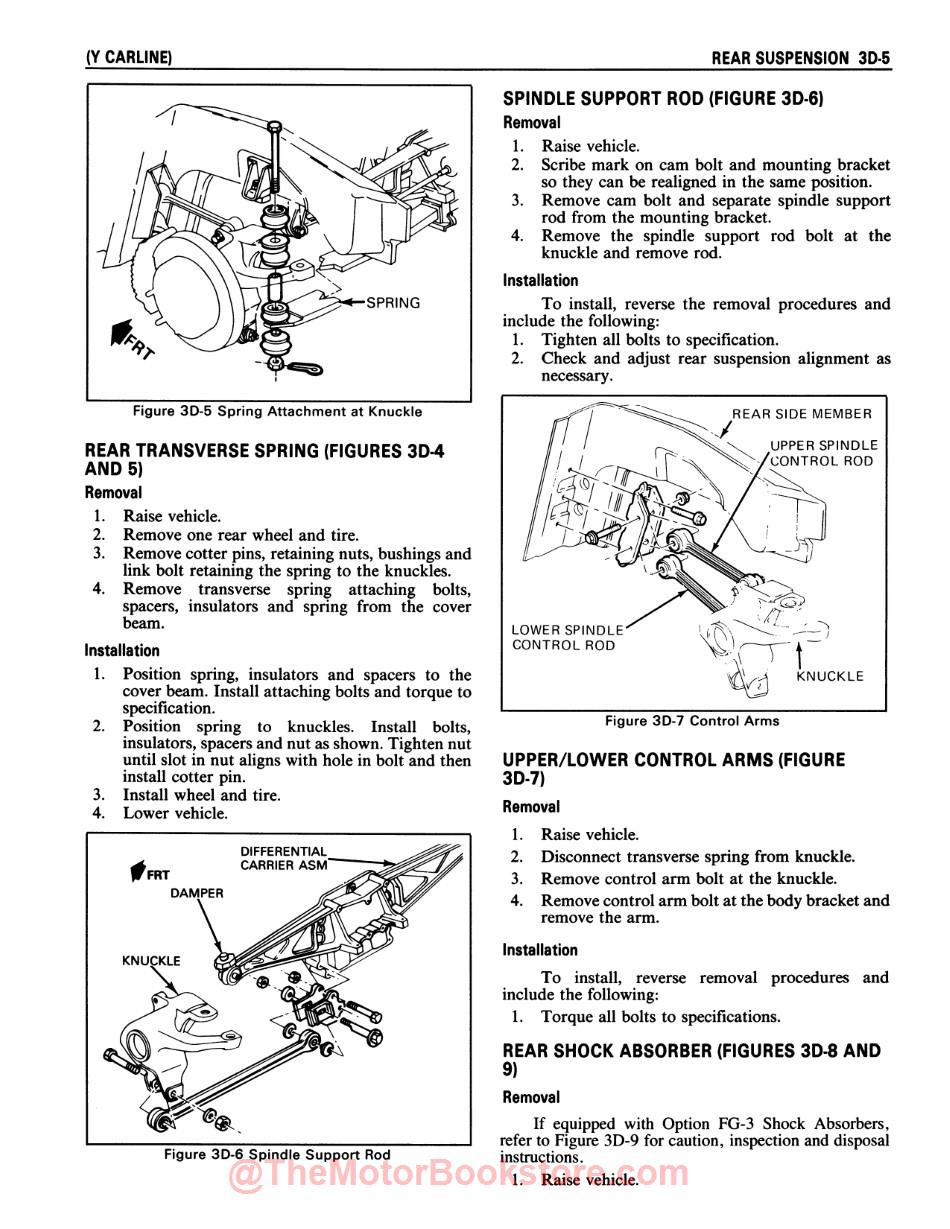 1985 Chevy Corvette Shop Manual - Sample Page - Rear Suspension