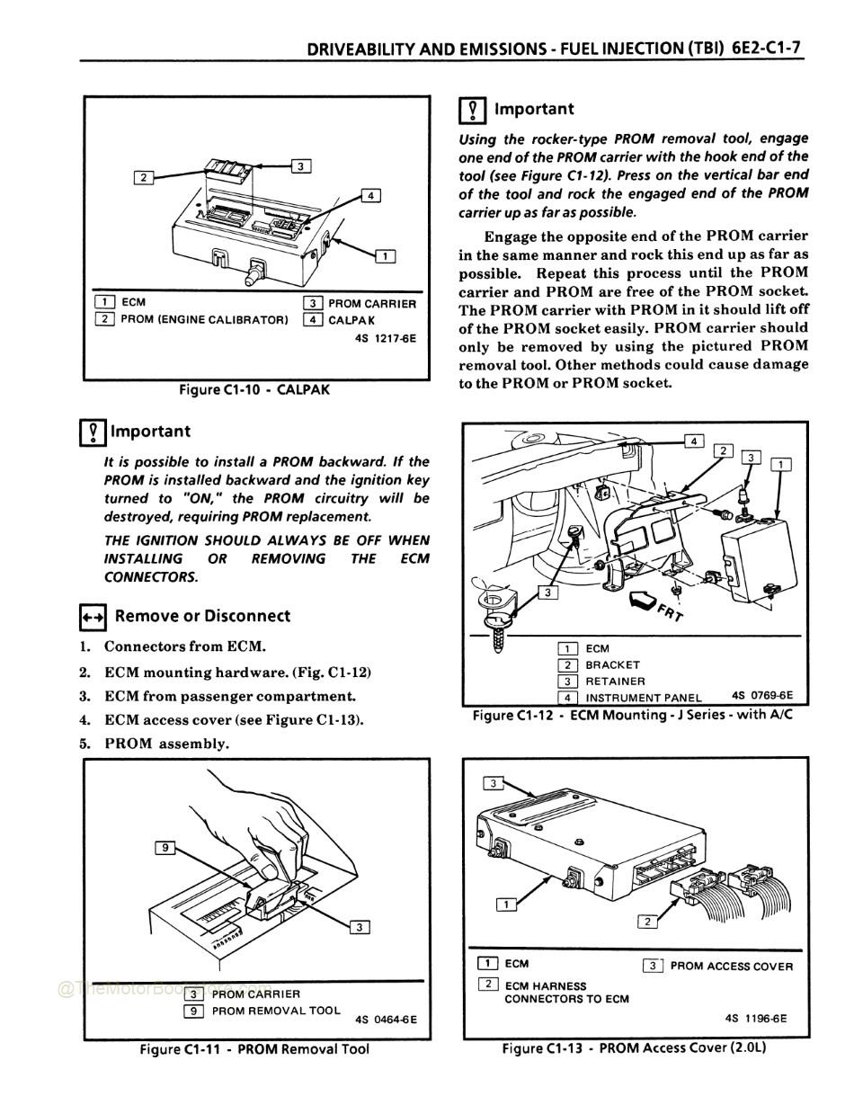 1986 Cadillac Cimarron Shop Manual - Fuel Injection (TBI)