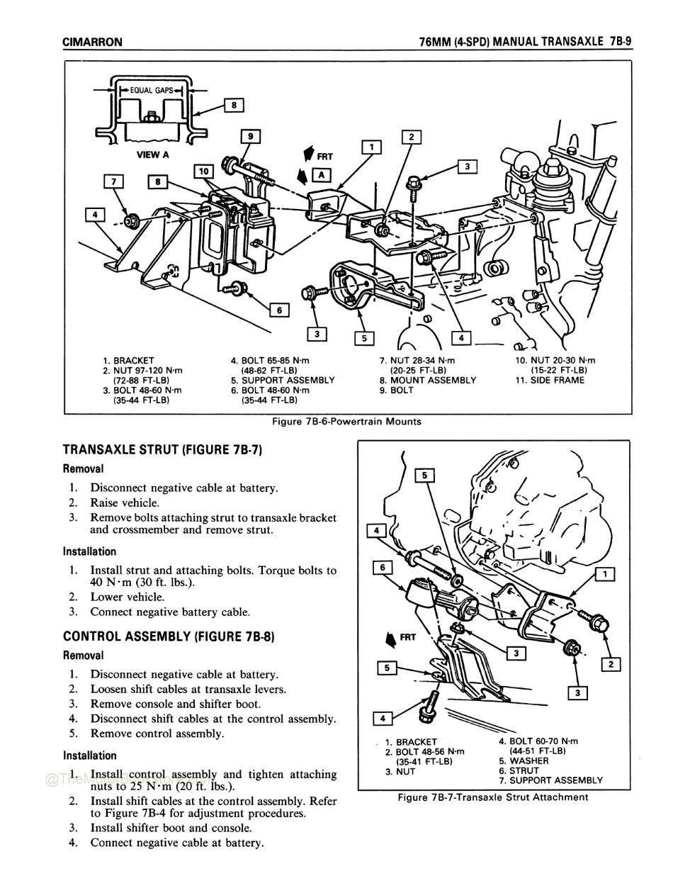 1986 Cadillac Cimarron Shop Manual - 4-SPD Manual Transaxle 76MM