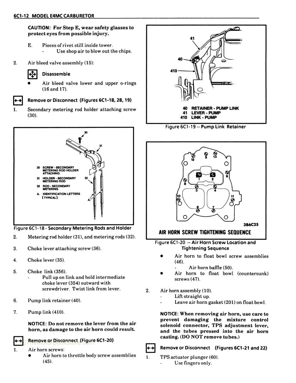 1986 Cadillac Fleetwood Brougham Shop Manual - Model E4MC Carburetor
