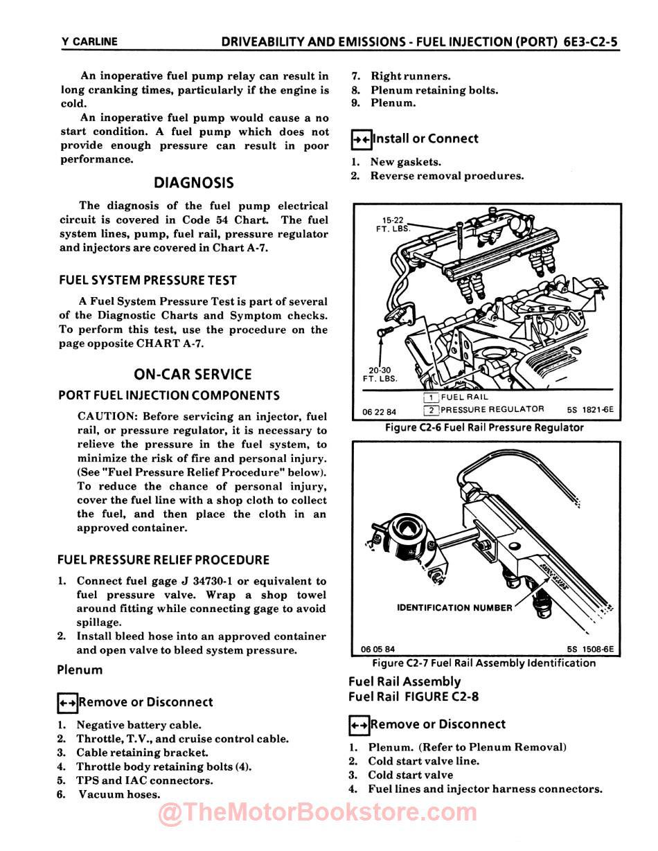 1986 Chevy Corvette Shop Manual - Sample Page - Fuel Injection (Port)