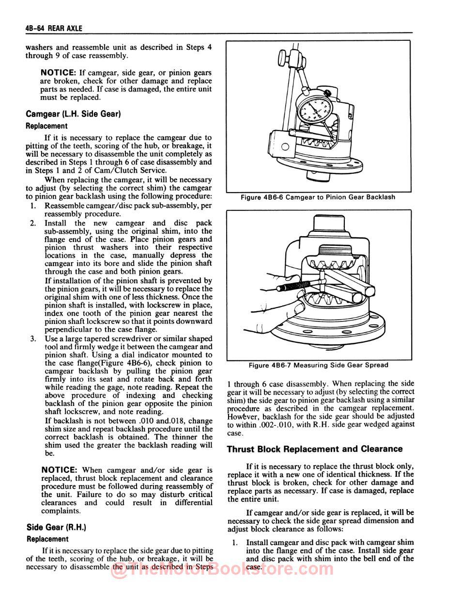 1986 Chevy LD Truck Unit Repair Manual - Sample Page - Rear Axle