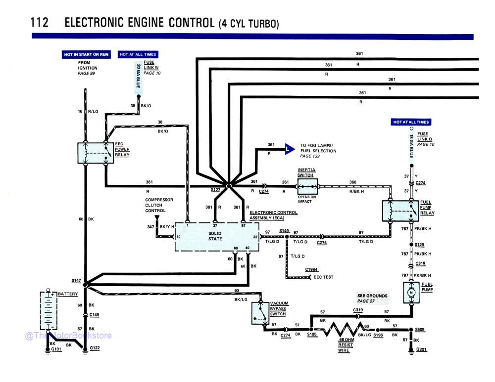 1986 Ford Mustang Capri Electrical Vacuum Troubleshooting Manual - Sample Page 1