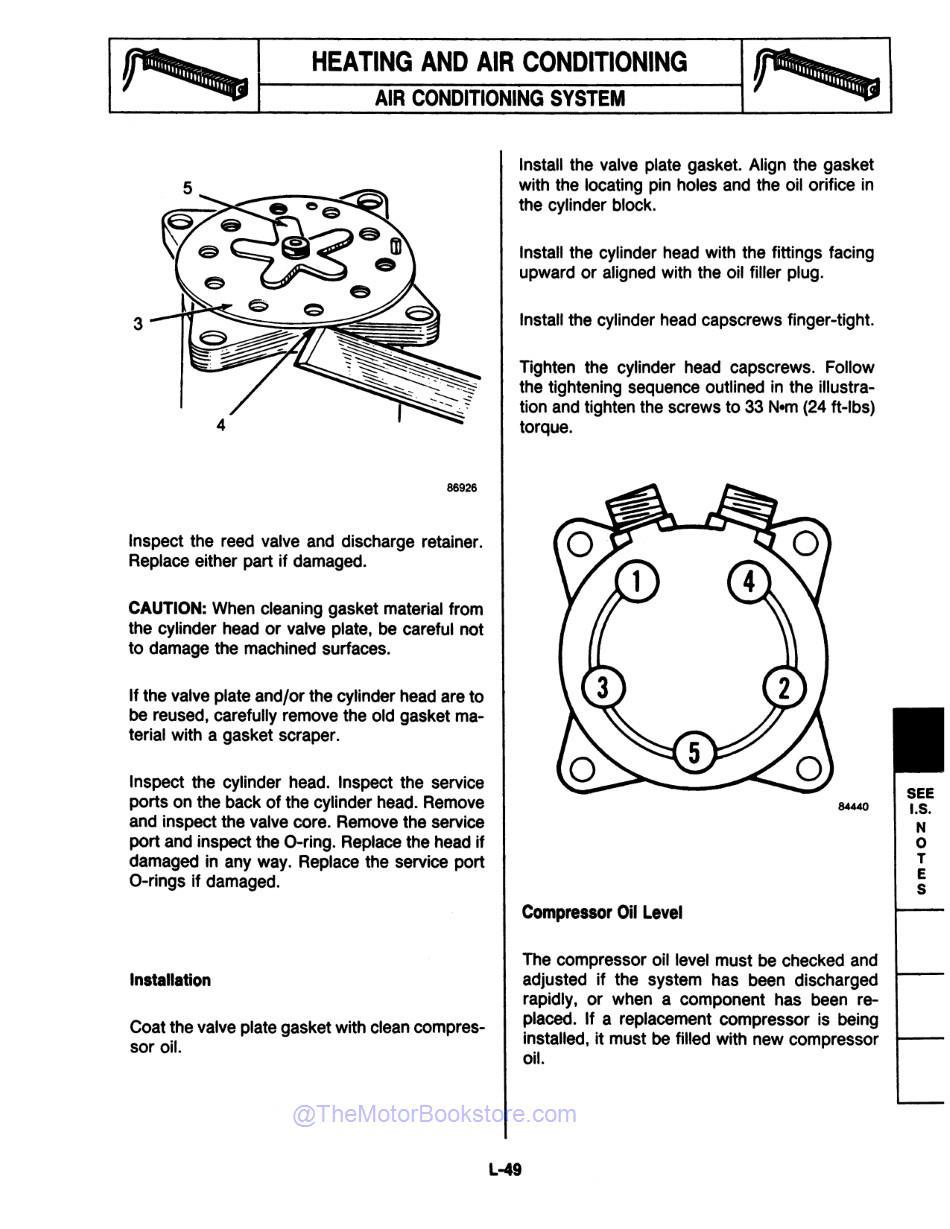 1987 - 1988 Jeep Wrangler / YJ Service Workshop Manual Sample Page - AC Compressor