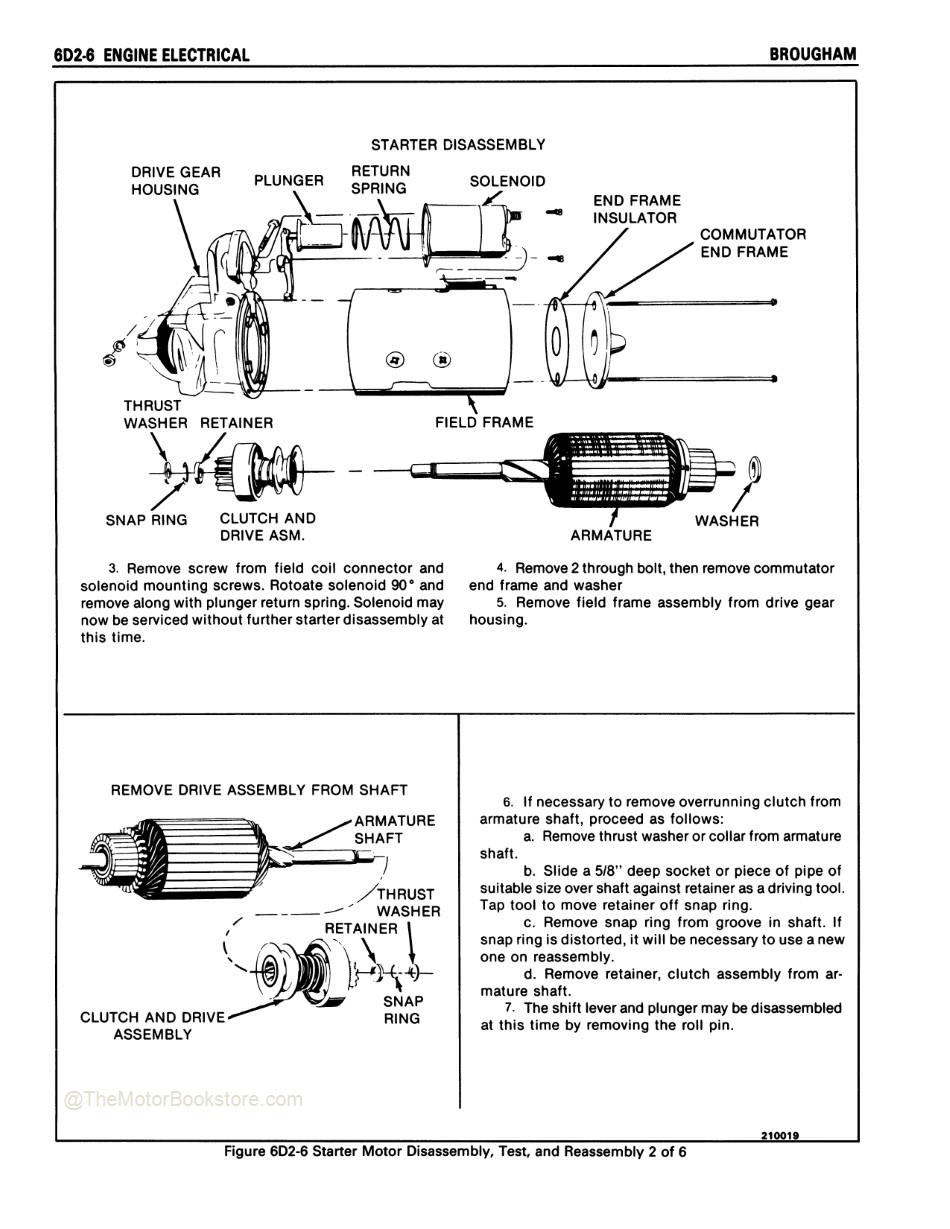 1987 Cadillac Brougham & Limo Shop Manual - Brougham - Starter Motor