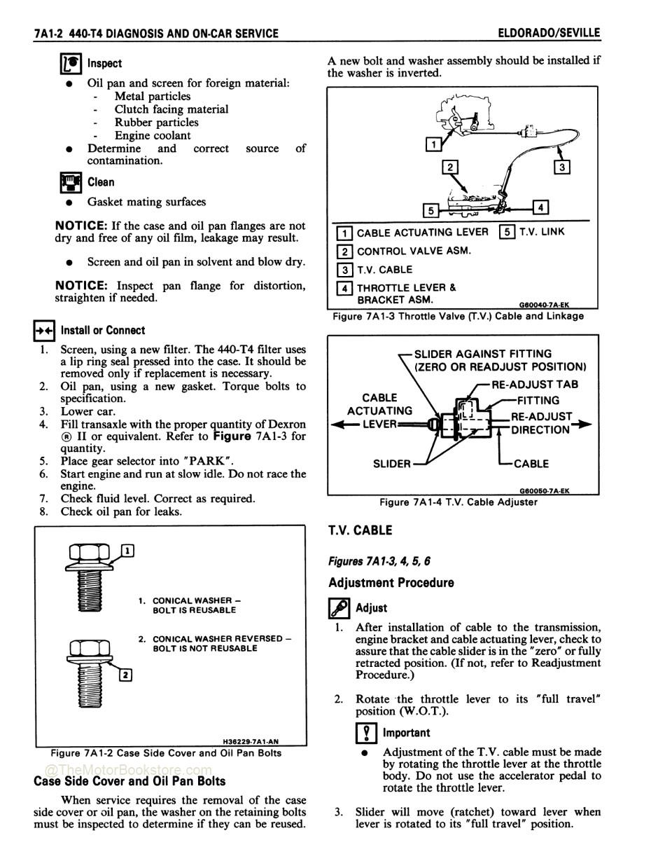 1987 Cadillac Eldorado, Seville Shop Manual - 440-T4 Diagnosis and On-Car Service