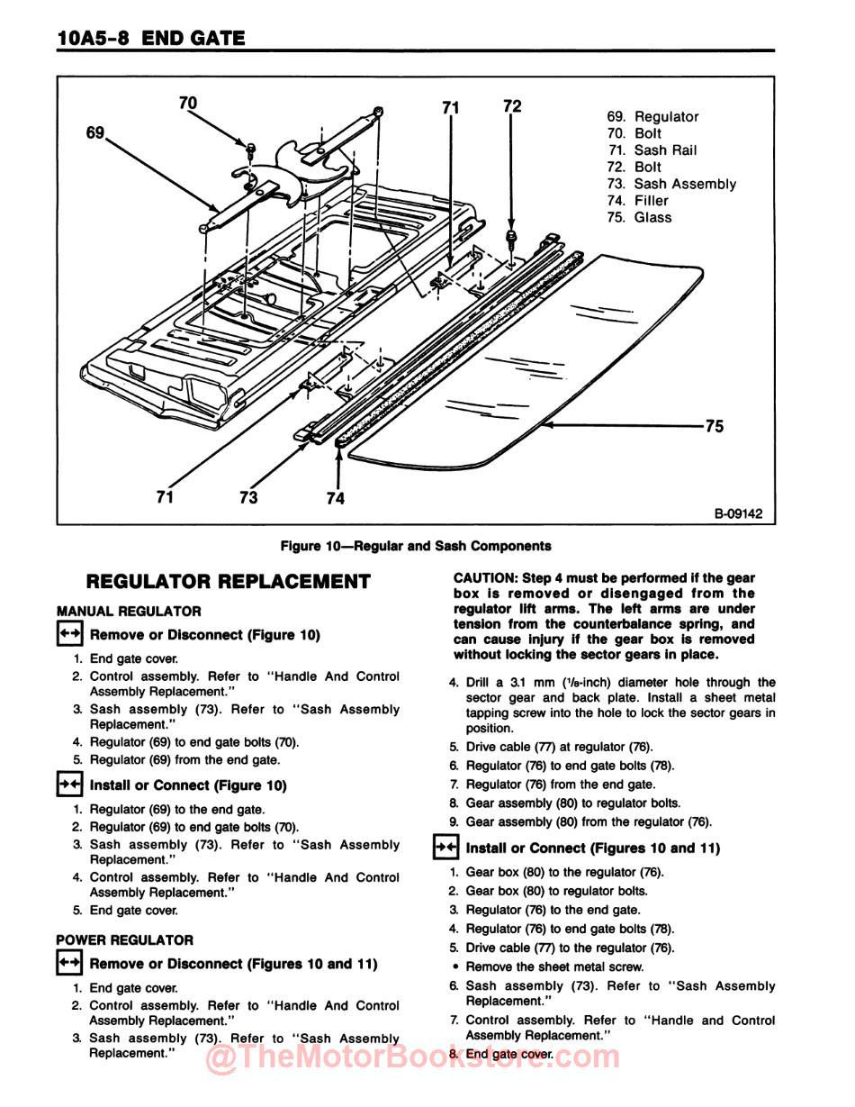 1987 Chevy LD Truck 10-30 Series Service Manual - Sample Page - End Gate