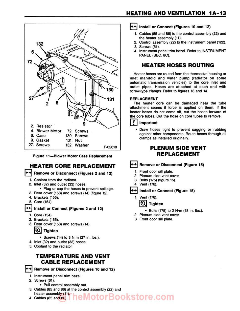 1987 Chevy S-10 LD Truck Shop Manual - Sample Page - Heating and Ventilation